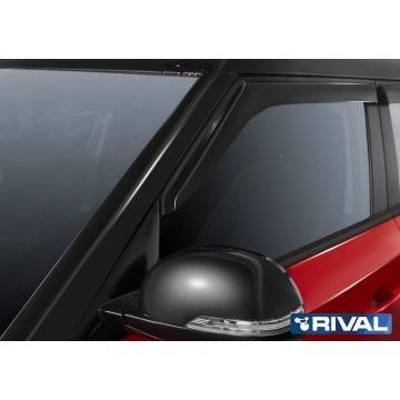 Дефлекторы окон Rival акрил 4 штуки на хетчбек 5 дверей для Kia Soul 2014-2019