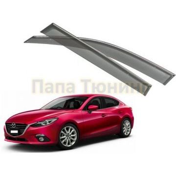 Дефлекторы окон с хромированным молдингом OEM Tuning для Mazda 3 2013-