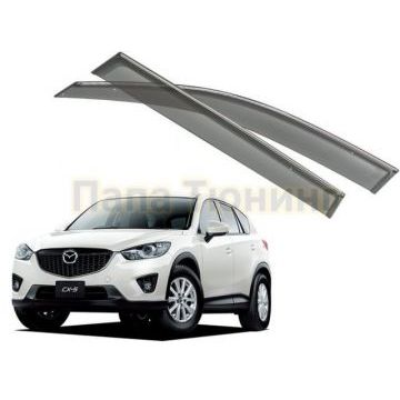 Дефлекторы окон с хромированным молдингом OEM Tuning для Mazda CX-5 2011-2015
