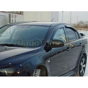 Дефлекторы боковых окон SIM 4 штуки для Mitsubishi Lancer X 2007-2017