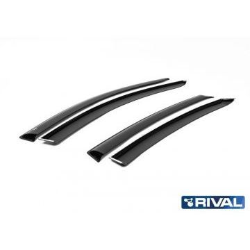 Дефлекторы окон Rival поликарбонат 4 штуки на седан для Nissan Almera 2013-2018