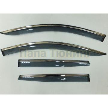Дефлекторы окон с нержавеющим молдингом OEM Tuning для Nissan Qashqai 2014-2019