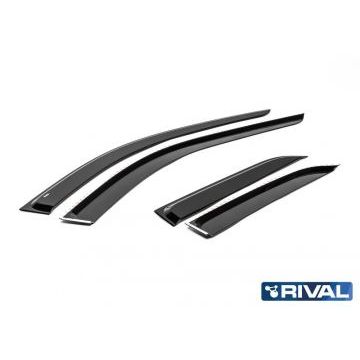 Дефлекторы окон Rival поликарбонат 4 штуки на седан для Renault Logan 2004-2015