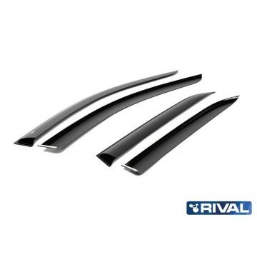 Дефлекторы окон Rival поликарбонат 4 штуки на седан для Renault Logan 2015-