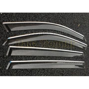 Дефлекторы окон с нержавеющим молдингом OEM Tuning для Skoda Kodiaq 2017-