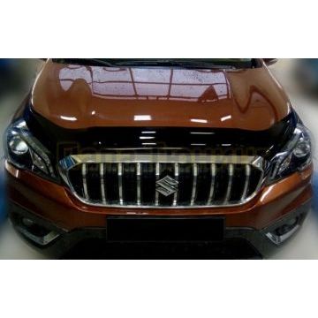 Дефлектор капота SIM тёмный для Suzuki SX4 2016-