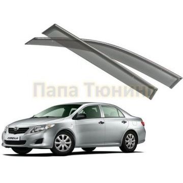 Дефлекторы окон с хромированным молдингом OEM Tuning для Toyota Corolla 2002-2006