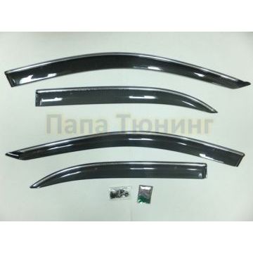 Дефлекторы окон с хромированным молдингом OEM Tuning для Toyota Corolla 2002-2006