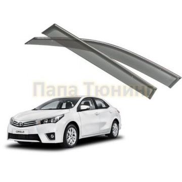 Дефлекторы окон с хромированным молдингом OEM Tuning для Toyota Corolla 2013-