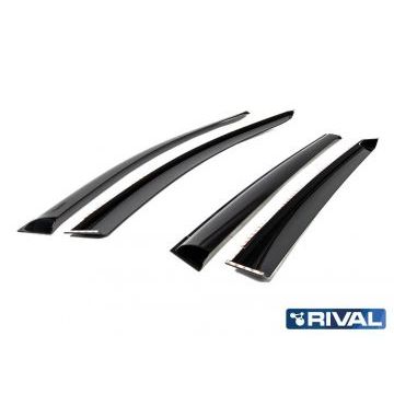 Дефлекторы окон Rival поликарбонат 4 штуки для Toyota RAV4 2013-2019