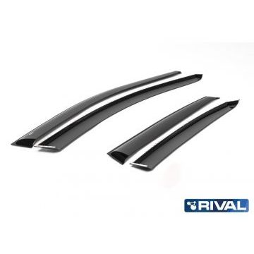 Дефлекторы окон Rival поликарбонат 4 штуки на седан для Volkswagen Polo Sedan 2009-