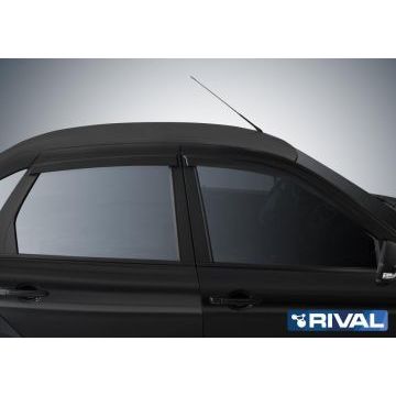 Дефлекторы окон Rival поликарбонат 4 штуки на седан для Lada Granta 2011-