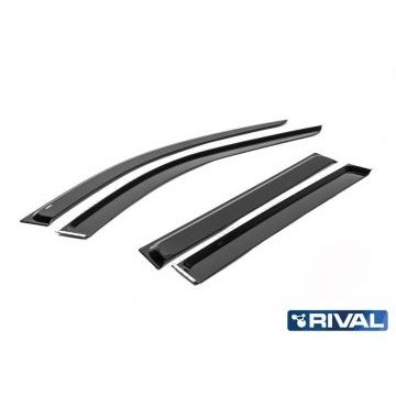 Дефлекторы окон Rival поликарбонат 4 штуки на универсал для Lada Largus 2012-