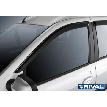 Дефлекторы окон Rival поликарбонат 4 штуки на универсал для Lada Largus 2012-
