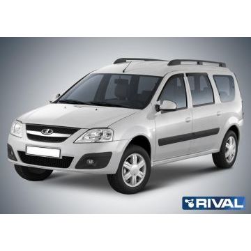 Дефлекторы окон Rival поликарбонат 4 штуки на универсал для Lada Largus 2012-