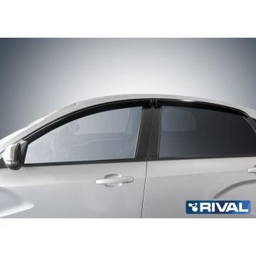 Дефлекторы окон Rival поликарбонат 4 штуки на седан для Lada Vesta 2015-