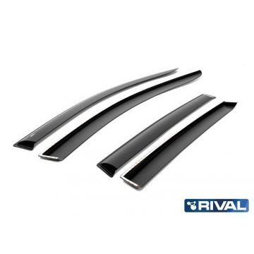 Дефлекторы окон Rival поликарбонат 4 штуки на хетчбек 5 дверей для Lada X-RAY 2016-