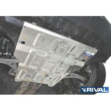 Защита картера + КПП алюминий 4 мм RIVAL для Audi Q3, V - 2.0; 2.0d 2011-2019