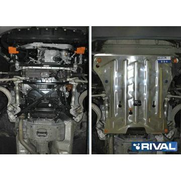 Защита картера + КПП алюминий 4 мм Rival для Audi Q5, V - все 2008-2012/Audi Q5, V - все 2012-2017