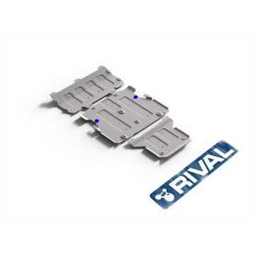 Комплект защит картер + КПП + РК алюминий 4 мм RIVAL для Audi Q5, V - 2.0; 3 Части 2020-/Audi Q5, V - 2.0; 3 Части 2017-2020