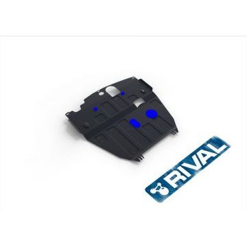 Защита картера + КПП Rival сталь 2 мм для Chevrolet Captiva, V - 2.2d; 2.4; 3.0; со штатной поперечной балкой; Увеличенная 2012-2015