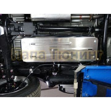 Защита бака (алюминий) 4мм ТСС для Fiat Fullback (MT) 2016-/Fiat Fullback 2016-/Mitsubishi L200 2015-2018 (Super Select)/Mitsubishi L200 2015-2018 (МТ)/Mitsubishi L200 2019-