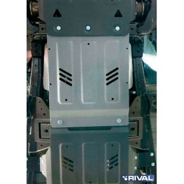 Защита КПП Rival алюминий 4 мм для Mitsubishi Pajero Sport, V - 3.0; 2.4d 2016-