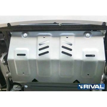 Защита радиатора Rival алюминий 4 мм для Mitsubishi L200, V - 2.4d; 2,4d H.P.; выводим 2015- 2019