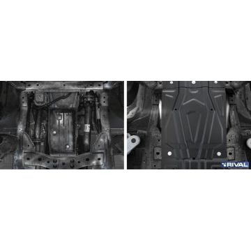 Защита КПП Rival сталь 2 мм для Mitsubishi Pajero Sport, V - 3.0; 2.4d 2016-