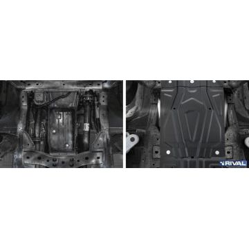 Защита КПП Rival сталь 2 мм для Mitsubishi Pajero Sport, V - 3.0; 2.4d 2016-