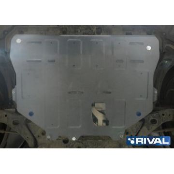 Защита картера + КПП алюминий 4 мм Rival для Ford Kuga, V - 1.6; 2.5 2013-2016/Ford Kuga, V - 1.5 Ecoboost;1.6; 2.5 2016-