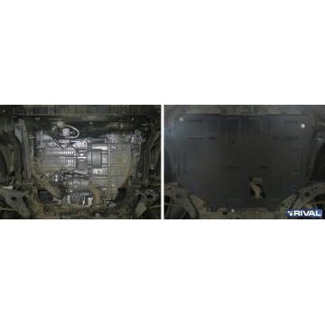 Защита картера и КПП Rival для 1,5 Ecoboost 1,6/2,5 сталь 2 мм для Ford Kuga 2013-