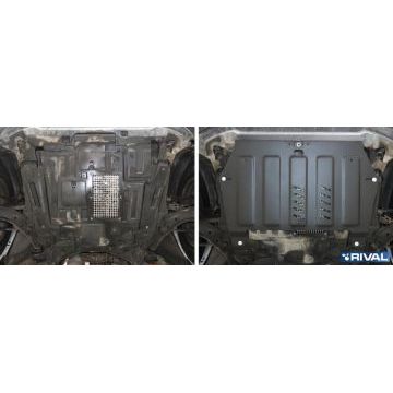 Защита картера + КПП Rival сталь 2 мм для Great Wall Hover H6, V - 1.5Т; 2.0d; Привод - все 2013-2015