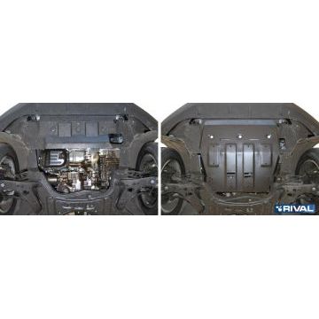 Защита картера и КПП Rival для 1,5T МКПП сталь 2 мм на 4х4 для Haval H2 2014-