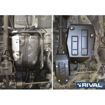 Защита топливного бака Rival для 2,0D МКПП сталь 2 мм на 4х4 для Haval H6 2014-