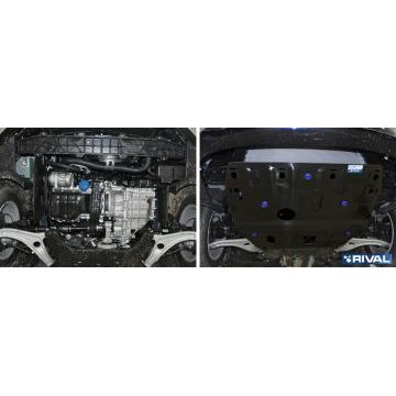 Защита картера + КПП сталь Rival для Hyundai i40, V - 2.0 2012-2015/Hyundai i40, V - 2.0 2015-