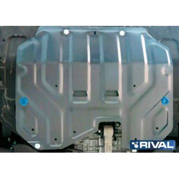 Защита картера + КПП Rival алюминий 4 мм для Kia Sportage, V - все; Увеличенная 2010-2016