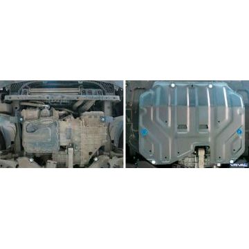 Защита картера + КПП Rival алюминий 4 мм для Kia Sportage, V - все; Увеличенная 2010-2016