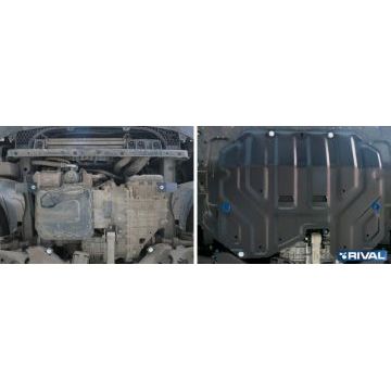 Защита картера + КПП Rival сталь 2 мм для Kia Sportage, V - все; Увеличенная 2010-2016