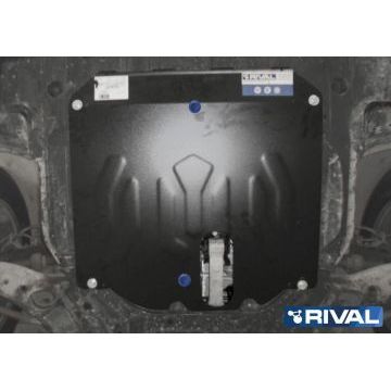 Защита картера + КПП Rival сталь 2 мм для Hyundai Grand Santa Fe, V - 2.2d; кузов DM 2016-2018