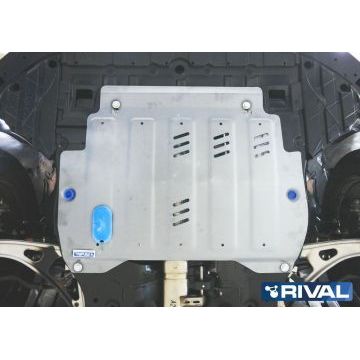 Защита картера + КПП алюминий 4 мм RIVAL для Infiniti JX35, V - 3.5 2012-2013/Infiniti QX60, V - 3.5 2016-/ Infiniti QX60, V - 3.5; 2.5 HEV 2013-2016/Nissan Murano, V - 3.5 2016-/Nissan Pathfinder, V - 3.5 2014-2017