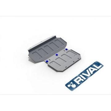 Защита картера алюминий 4 мм RIVAL для Kia Mohave, V - все; 2 Части 2017-2020