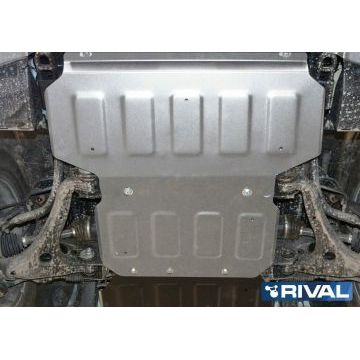 Защита картера алюминий 4 мм RIVAL для Kia Mohave, V - все; 2 Части 2017-2020