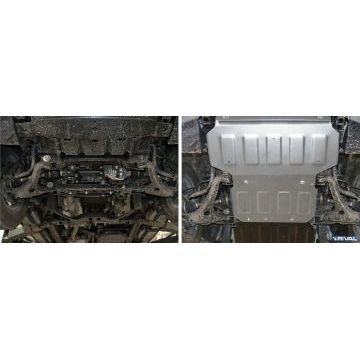 Защита картера алюминий 4 мм RIVAL для Kia Mohave, V - все; 2 Части 2017-2020