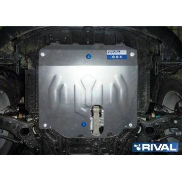 Защита картера + КПП алюминий 4 мм RIVAL для Kia Sorento, V - 2.2d; 2.4 2012-2021