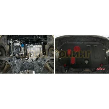 Защита картера и КПП Автоброня для 1,6 и 2.0 сталь 2 мм для Kia Soul 2014-2019