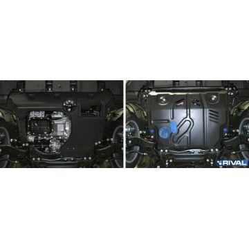 Защита картера + КПП сталь Rival для Lexus NX 200, V - 2.0 (150л.с.) 2014-2017/Lexus NX 200, V - 2.0 (150л.с.) 2017-