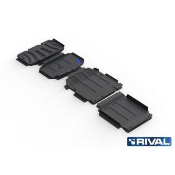 Комплект защит радиатор + картер + КПП + РК сталь 2 мм RIVAL для Mercedes-Benz X-Class, V - 2.3TD; полный привод 2018-