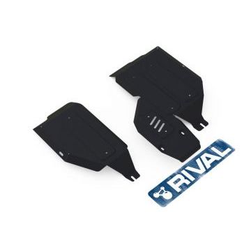 Защита топливного бака и редуктора Rival для 2,0 и 2,4 сталь 2 мм на 4х4 для Mitsubishi ASX/Outlander 2010-