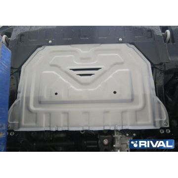 Защита картера + КПП алюминий 4 мм Rival для Mitsubishi Outlander, V - 2.0; 2.4; 3.0 2012-2015/Mitsubishi Outlander, V - 2.0; 2.4; 3.0 2015-2018/Mitsubishi Outlander, V - 2.0; 2.4 2018-